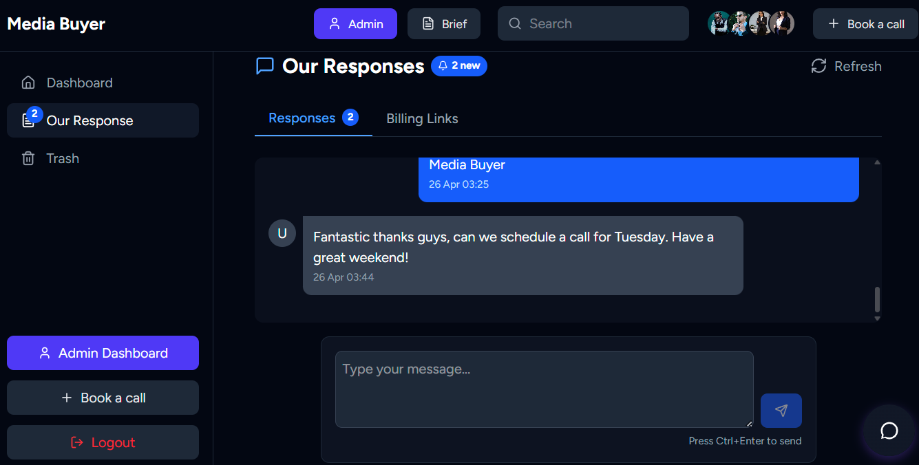 Media buy proposal